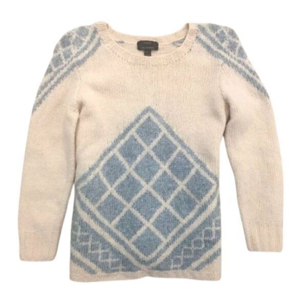 J. CREW Hand Knit Tile Sweater With Cashmere XS